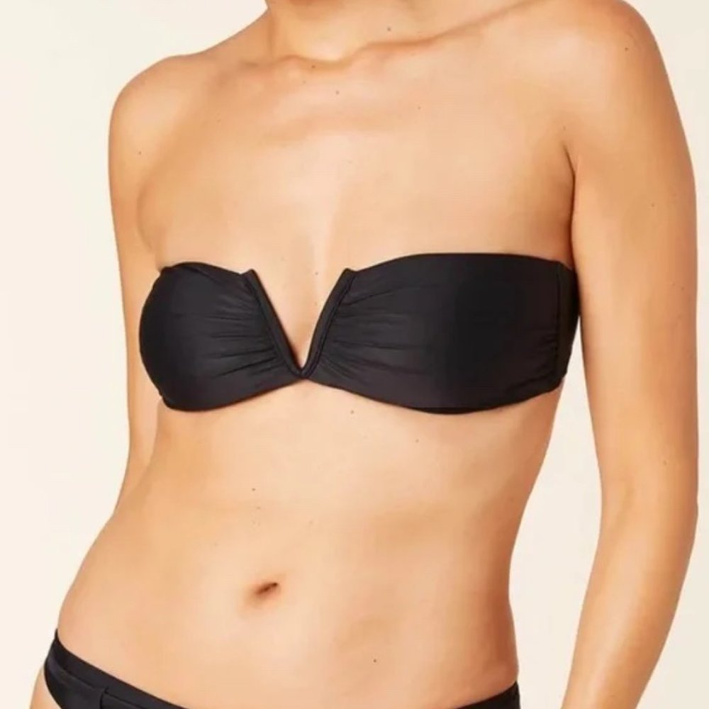 NWT Andie Swim The Scala Top Flat Strapless Black Size Large L NEW